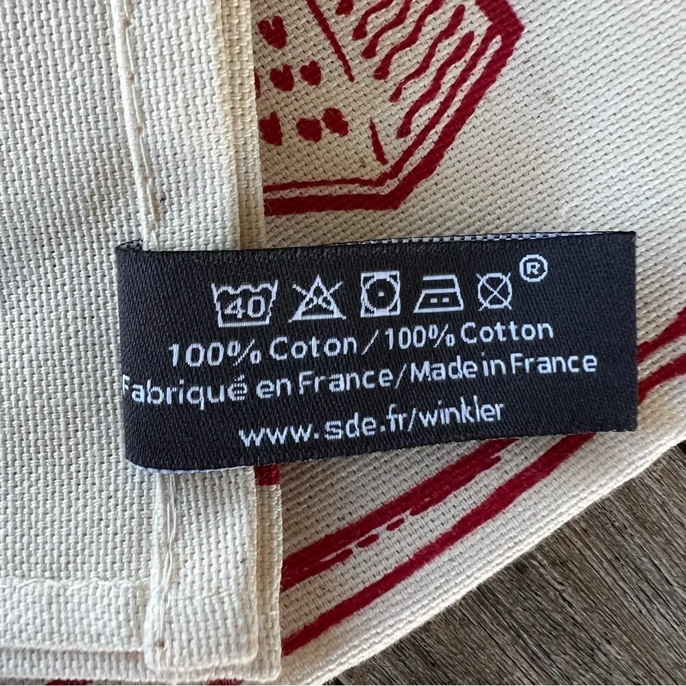 Winkler Tea Towel Les Ustensiles de Cuisine Kitchen Utensils 100% Cotton France